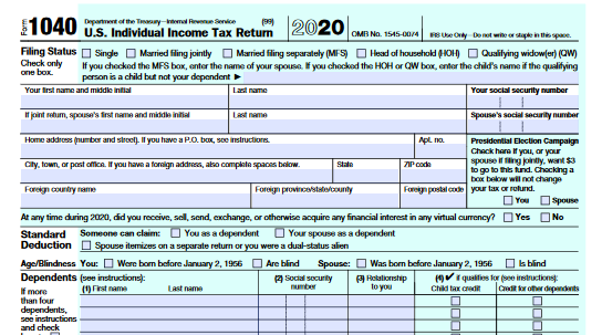 Form 1040 2020