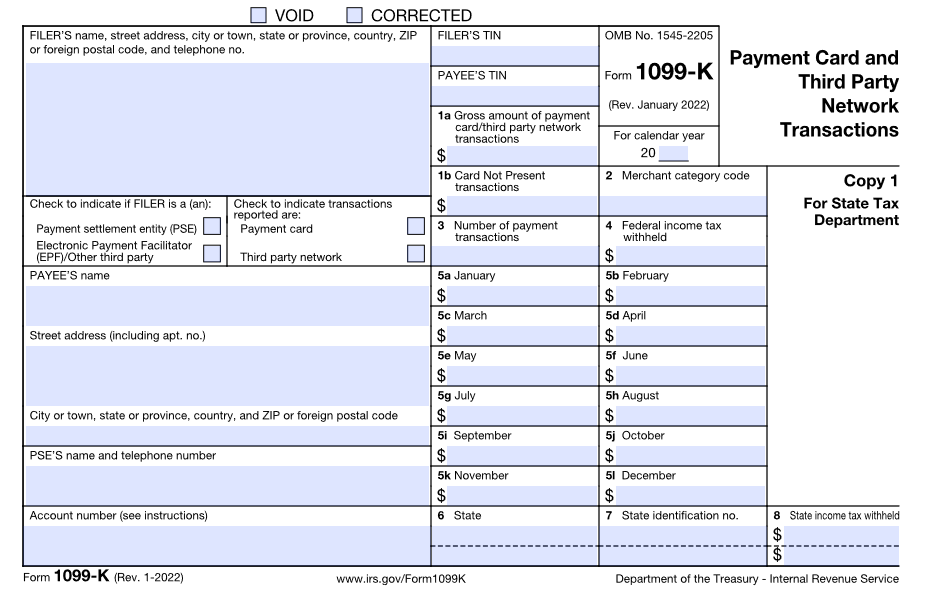 IRS 2022 1099 K