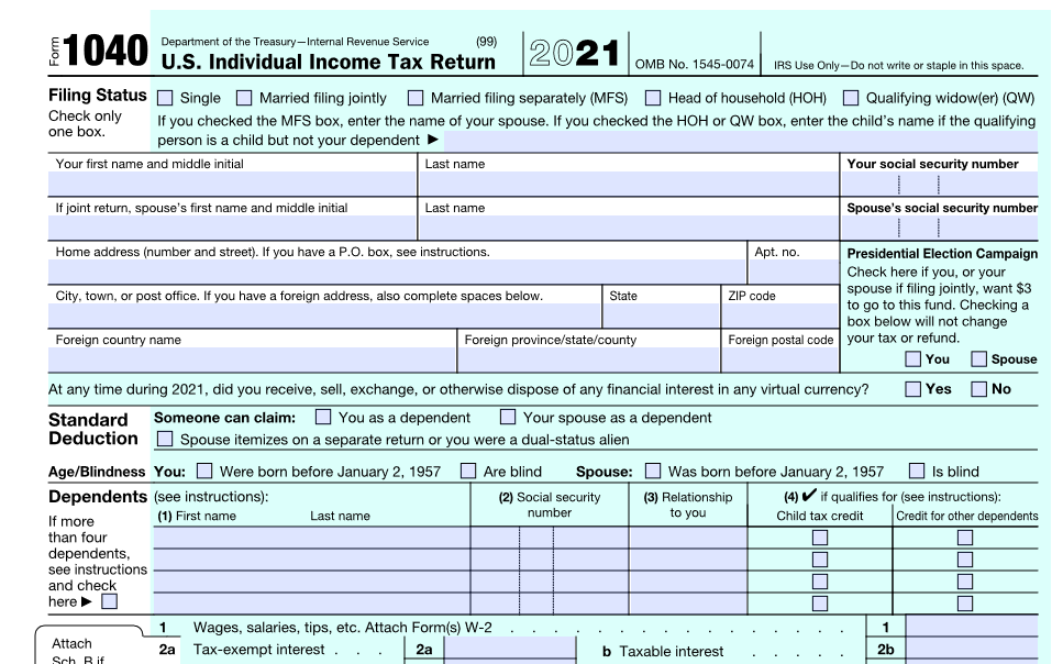 Form 1040 2021