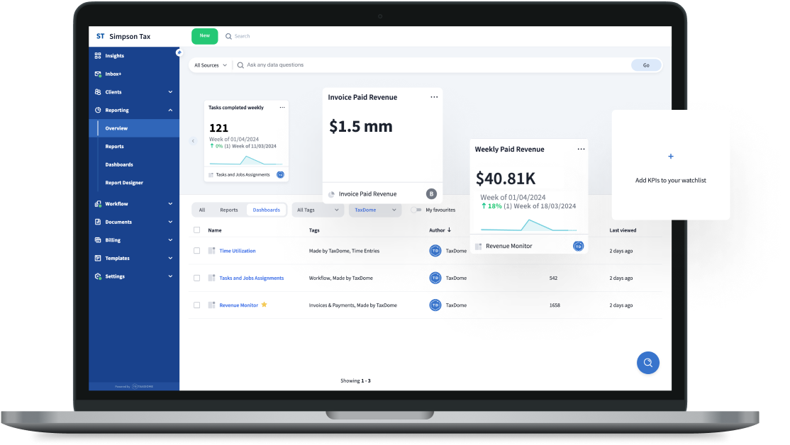 TaxDome Launches AI-Powered Reporting with Advanced Analytics and Data Visualization