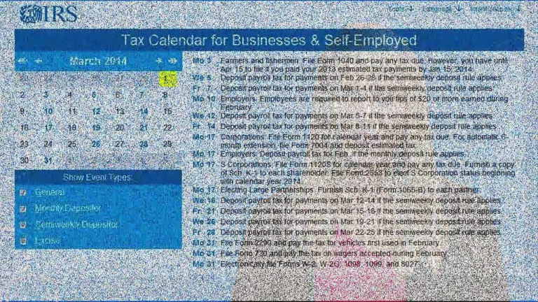 How Small Businesses & Self-Employed Can Use the IRS Online Tax Calendar